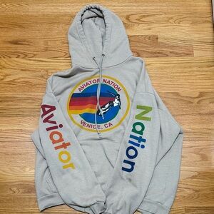 Aviator Nation Light taupe Hoodie with Multicolor Logo